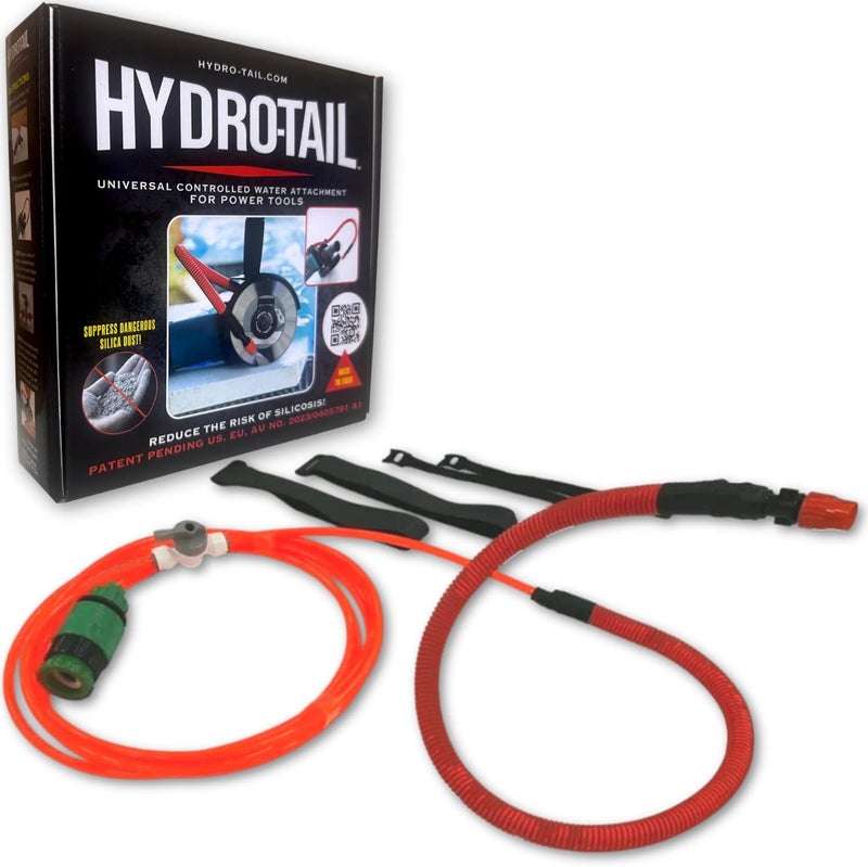 Hydro-Tail Water Dust Suppression Attachment for Power Tools – Fits Angle Grinders & Saws, Dust Control, Cooling & Jobsite Safety - Image 1